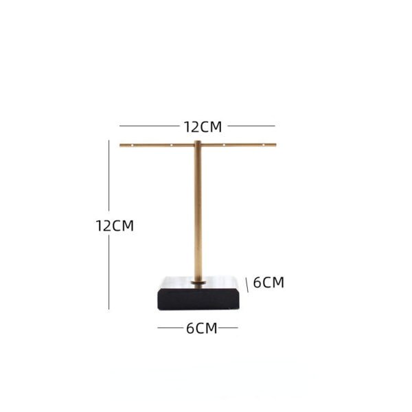 Black T Bar Earring Stand with Marble Base