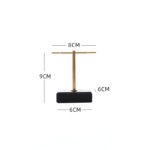 Black T Bar Earring Stand with Marble Base