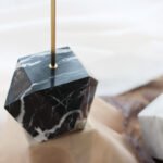 Brass T Bar Jewelry Display Stand with Marble Base for Necklace Earring 6