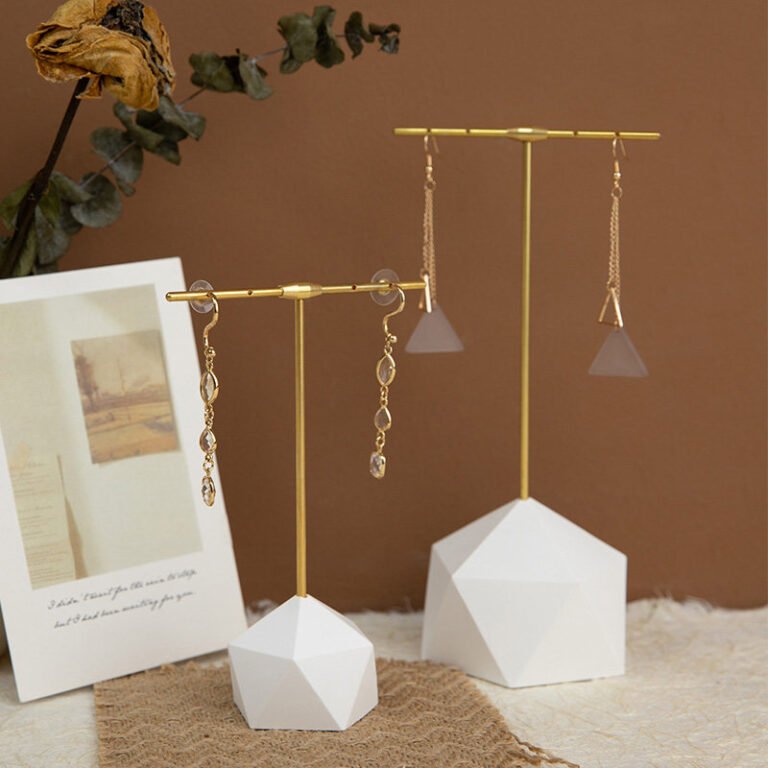 T Bar Earring Display Stand with Plaster Base 3