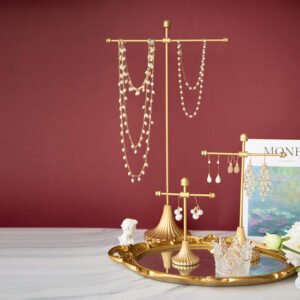 Vintage Gold Cross T bar Earring Display Stand Jewelry Holder