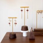 Walnut Wooden T bar Earring Display Stand 1