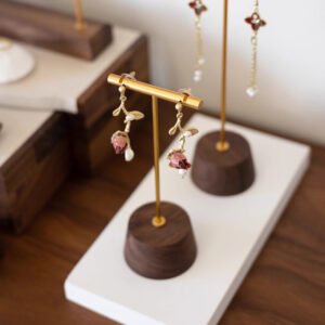 Walnut Wooden T bar Earring Display Stand