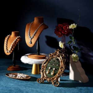 Vintage Gold Jewelry Display Frame Earring & Ring Holder