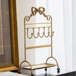 Antique Brass Jewelry Display Stand with Hooks ()