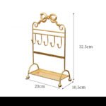 Antique Brass Jewelry Display Stand with Hooks ()