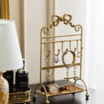 Antique Brass Jewelry Display Stand with Hooks ()