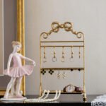 Antique Brass Jewelry Display Stand with Hooks ()