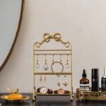 Antique Brass Jewelry Display Stand with Hooks ()