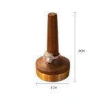 Black Walnut Wood Cone Ring Holder with Brass Base