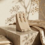 Présentoir à bijoux minimaliste en velours pour boucles d'oreilles et colliers