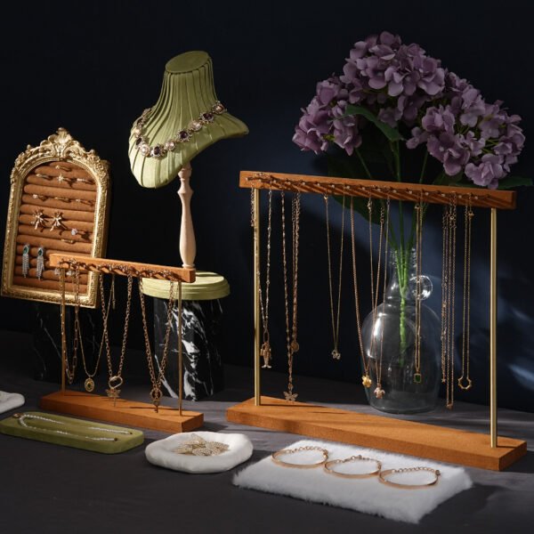 Samt-Messing-Halsketten-Armband-Ausstellungsständer ()