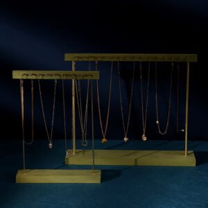 Velvet Brass Necklace Bracelet Display Stand
