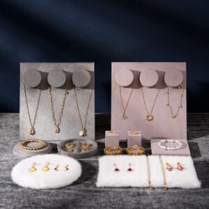 Velvet Necklace Display Stand with Round Pad ()