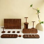 Walnut Veneer Jewelry Display Set ()