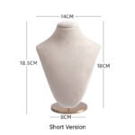 White Tall Velvet Necklace Display Bust Stand ()