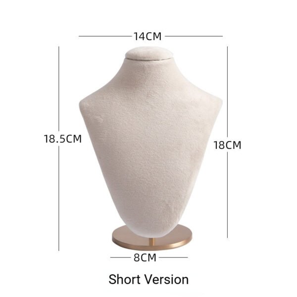 White Tall Velvet Necklace Display Bust Stand ()