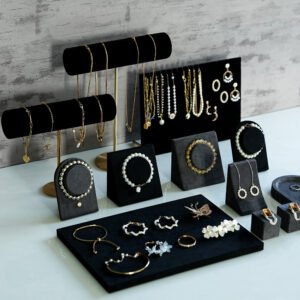 Black Velvet Jewelry Display Tray for Bracelet Ring Earring Necklaces ()