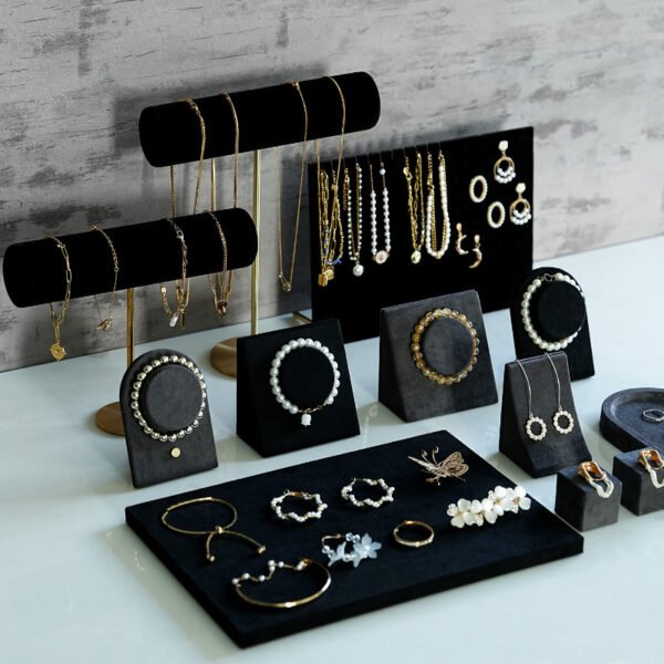 Black Velvet Jewelry Display Tray for Bracelet Ring Earring Necklaces ()