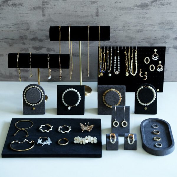 Black Velvet Jewelry Display Tray for Bracelet Ring Earring Necklaces ()