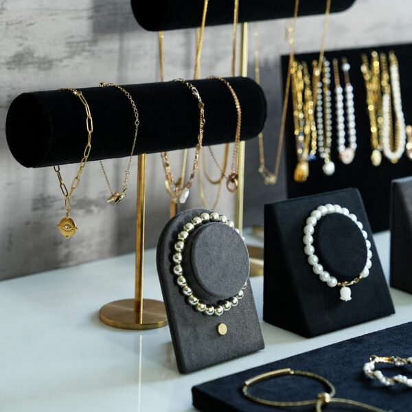 Black Velvet Jewelry Display Tray for Bracelet Ring Earring Necklaces ()