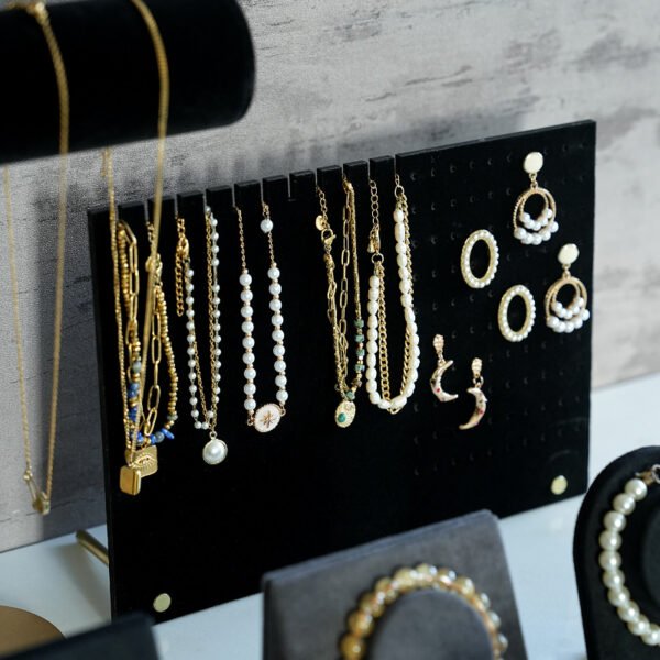 Black Velvet Jewelry Display Tray for Bracelet Ring Earring Necklaces ()