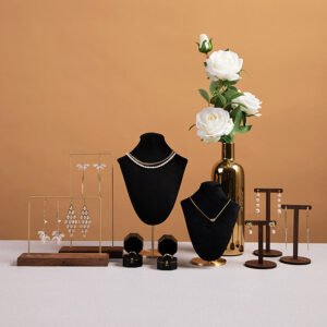 Black Velvet Necklace Bust Stand ()