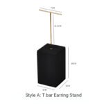 Black Velvet T Bar Earring Display Stand for Studs ()
