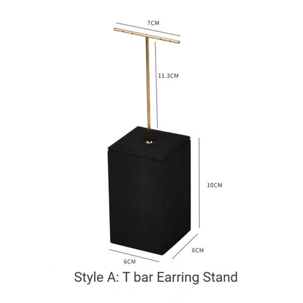 Black Velvet T Bar Earring Display Stand for Studs ()