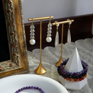Gold Metal T Bar Earring Display Stand for Craft Shows ()