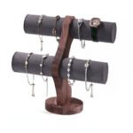 Gray Tier Wooden Necklace and Bracelet Display Stand ()