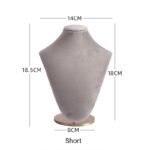Gray Velvet Necklace Display Bust Stand ()