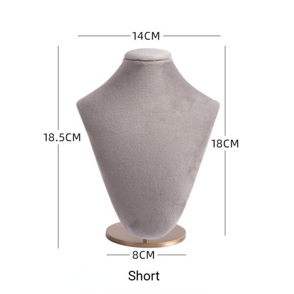 Gray Velvet Necklace Display Bust Stand ()