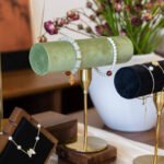 Green Tall T Bar Necklace and Bracelet Display Stand ()