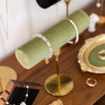 Green Tall T Bar Necklace and Bracelet Display Stand ()