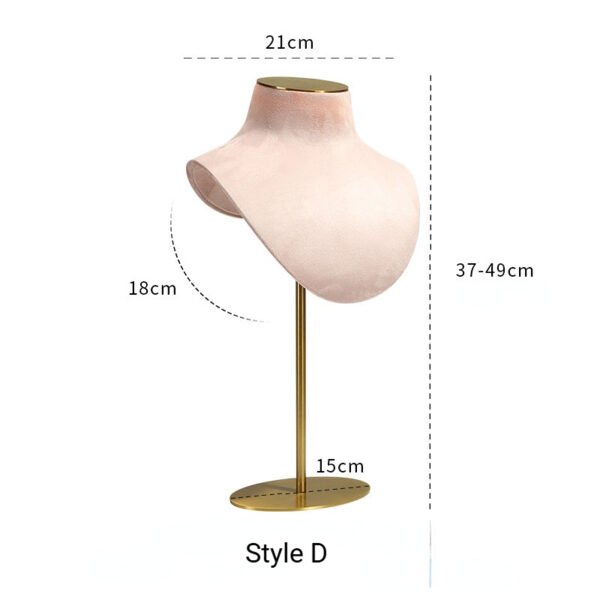 Pink Velvet Adjustable Display Bust Stand ()