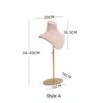 Pink Velvet Adjustable Display Bust Stand ()
