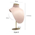 Pink Velvet Adjustable Display Bust Stand ()