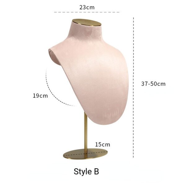 Pink Velvet Adjustable Display Bust Stand ()