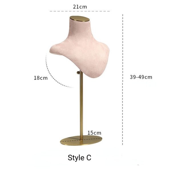 Pink Velvet Adjustable Display Bust Stand ()