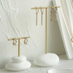 Small White T bar Earring Display Stand ()