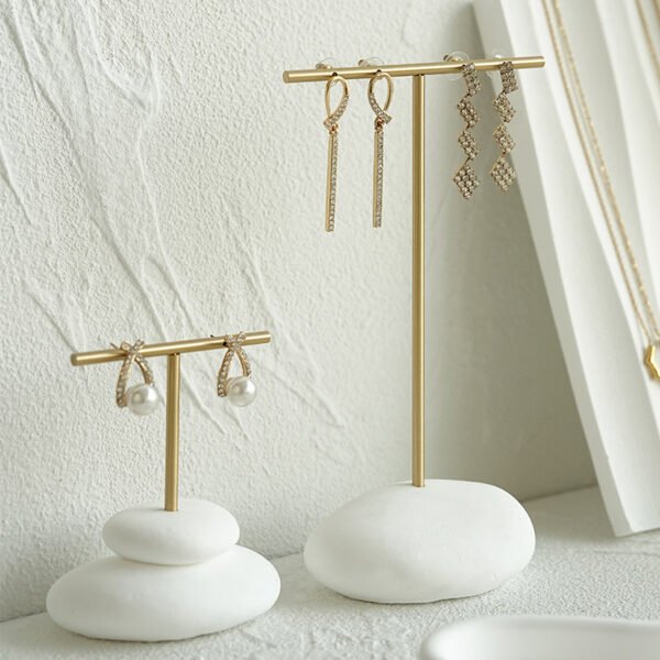 Small White T bar Earring Display Stand ()