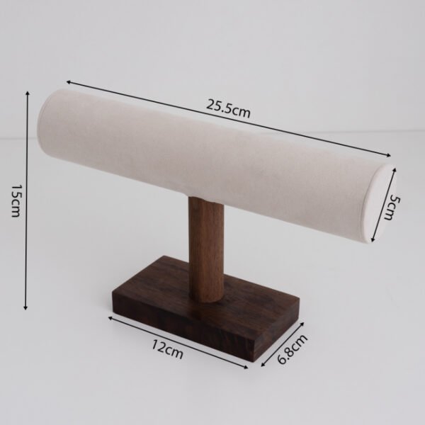 White T Bar Display Stand for Bangle Cuff Bracelet Watch ()
