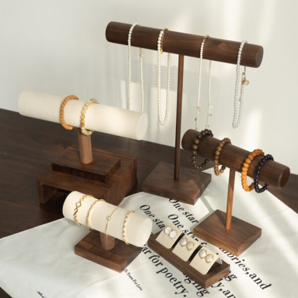 White T Bar Display Stand for Bangle Cuff Bracelet Watch ()