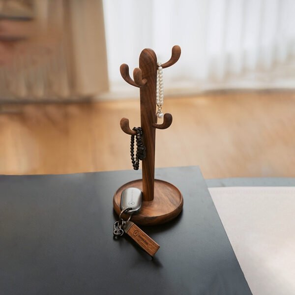 Wooden Earring Display Stand with Hooks for Boutique ()