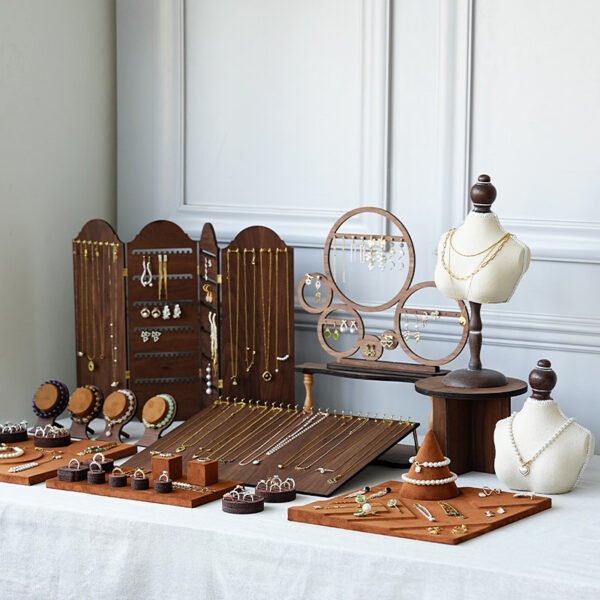 Wooden Foldable Screen Holder for Earring and Necklaces ()