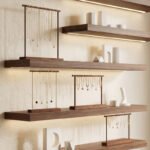 Wooden Multiple Necklace and Bracelet Display Stand with Hooks ()