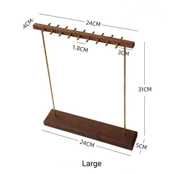 Wooden Multiple Necklace and Bracelet Display Stand with Hooks ()