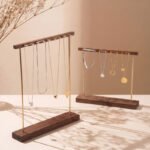 Wooden Multiple Necklace and Bracelet Display Stand with Hooks ()