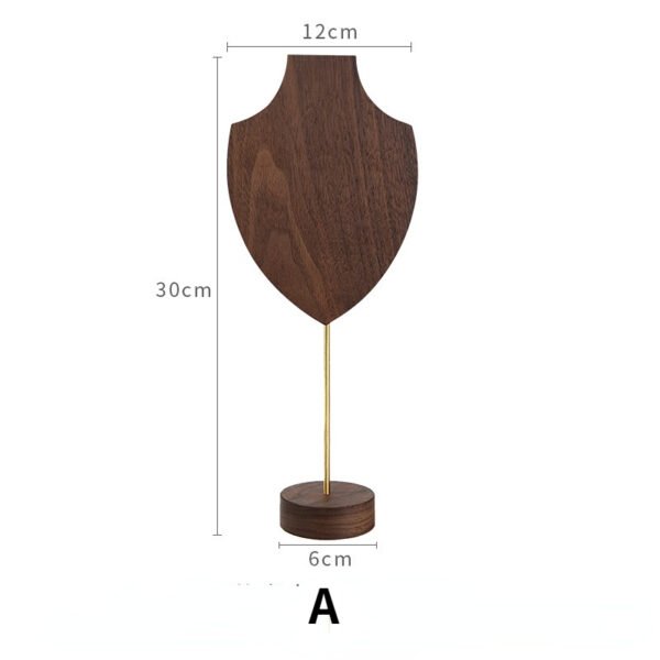 Wooden Necklace Display Bust Stand ()